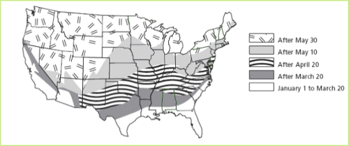 crabgrass germination map